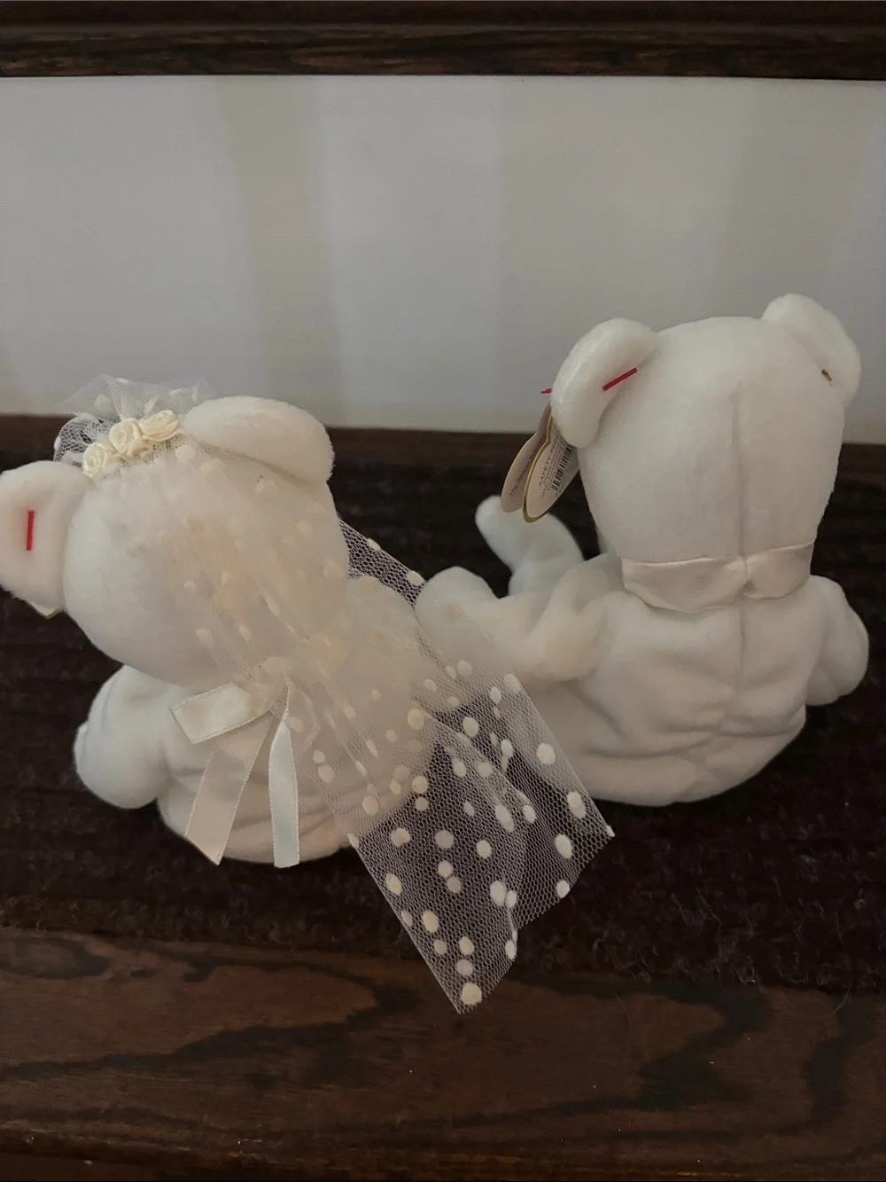 Ty White Bride and Groom Wedding Bear Duo